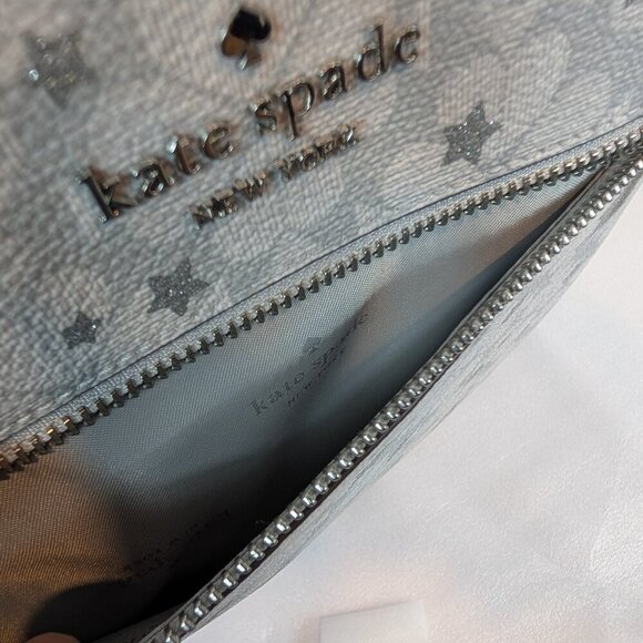 NWT Kate Spade - Spade Flower Star Toss Large Swingpack Crossbody Platinum Grey - Picture 9 of 11